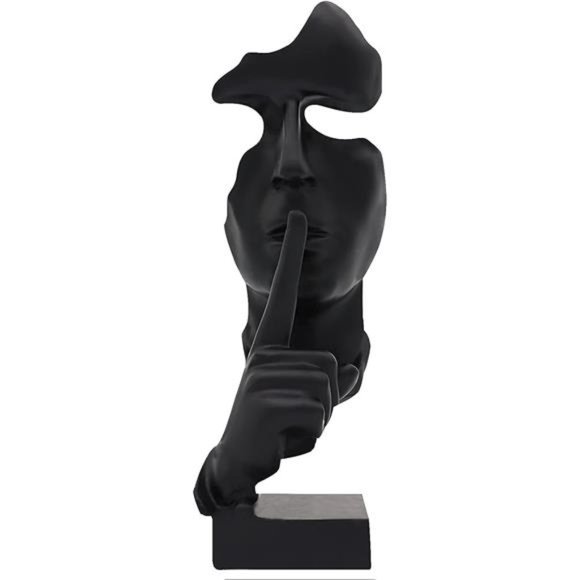Thinker Statue,Silence is Gold Abstract Art Figurine,Modern Home ResinSculptures - Picture 1 of 5